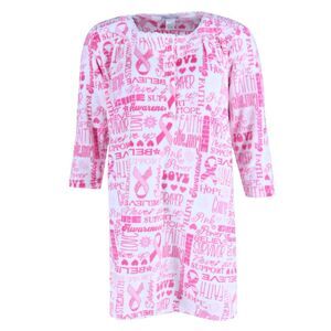 Elegant Emily Women's Plush Pink Ribbon Sleep Gown
